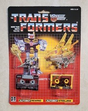 TRANSFORMERS G1 REWIND & STEELJAW IN US MOSC RARE AUTOBOT BLASTER CASSETTES TOY picture