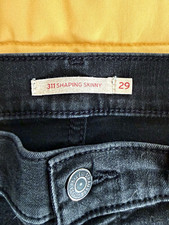 Levi's 311 Women's Skinny Jeans Black Denim Dark Wash Stretch Mid Rise picture