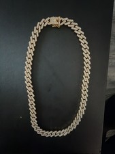Iced Out Miami Cuban Link Chain Gold Diamond Necklace picture