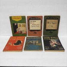VTG 40s Ellery Queen Magazine Agatha Christie Paperback Murder Mystery detective picture