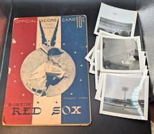 1943 Boston Red Sox Scorecard Program Snapshot Photos Fenway Park Baseball WWII picture