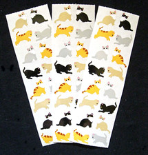 Mrs Grossman Three Vintage 2x6 inch 'Kittens' Sticker Sheets picture