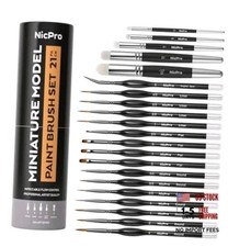 Miniature Paint Brushes Drybrush - 21PCS Model Paint 21 Pack (Detail+Drybrush) picture