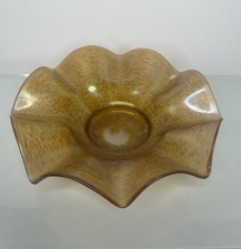 VTG 1920s  Stueben Glass-Carder Era Amber Irredescent Ruffled Bowl 7” picture