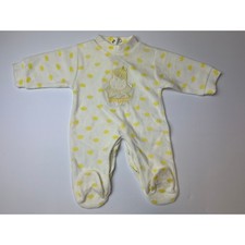 Vintage 3M Baby Footie – Yellow Embroidered Character – 3 Months picture