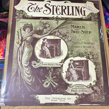 Antique Sheet Music The Sterling March Player Piano Advertising Ephemera  picture