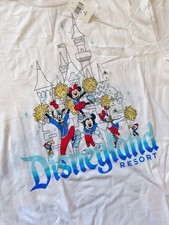 NWT Disneyland Resort Mickey and Friends T Shirt White Cheer Team Small & Large picture