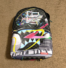 Sprayground Shark Mouth Checkered Multicolor Kids Backpack Zip Medium Pockets picture
