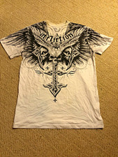 Affliction Live Fast Cross Graphic Crew Neck Short Sleeve T-Shirt Men’s M picture