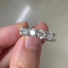 5.00CT Round Natural Diamond Eternity Ring 14k White Gold picture