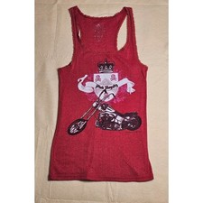 Vintage VS PINK Y2K Rock Royalty Motorcycle Pointelle Tank Top picture