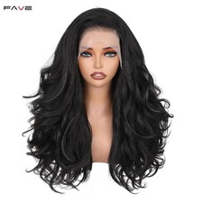 FAVE 13x6 Synthetic Lace Front Wig Glueless HD Lace Yaki Curly Wig for Black Wom picture