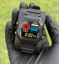 Custom Casio Royale AE1200 Hydromod Mod Negative Mod Blue Red Tan Watch Black picture