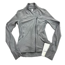 NWT Lululemon Precision Jacket Heathered Battleship Gray Asymmetrical Zip Size 4 picture