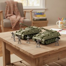 Kid-Friendly WW2 Army Tank & Soldiers Set - 10pcs Military Figures Included picture
