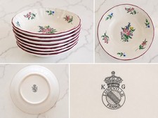 Vintage French K & G Keller & Guerin Luneville “Old Strasbourg” Set Of 7 Bowls picture