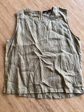 Quince 100% European Linen Tank Top Sleeveless Olive Green - Medium picture