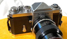 Vintage Mechanical Nikon F Eye Level Silver 35mm Film SLR Camera - Body Only picture