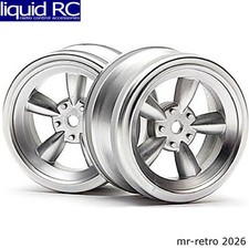HPI 3815 Vintage 5-Spoke Wheels 26mm Matte Chrome (2) picture