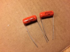 2 NOS Vintage 1974 Sprague Orange Drop .022 uf 800v Capacitors Tone Caps 600v picture