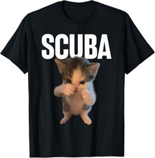 Cute Cat Scuba Dancing Funny Cat Meme Humor T-Shirt unisex T-Shirt picture