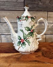 VINTAGE LEFTON “HOLLY GARLAND” FANCY CHRISTMAS TEAPOT - NE1964 - Rare picture