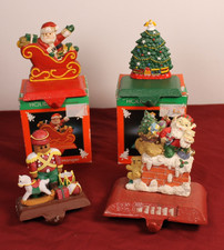 Set (4) VTG Cast Iron Midwest Importers Cannon Falls Christmas Stocking Holders picture