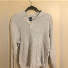 Men’s J. Crew Light Gray Waffle Knit Cardigan (Size M) picture
