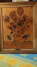 Vincent Van Gogh Sunflowers Reproduction Oil Painting Framed Canvas 17 x 23 Look picture