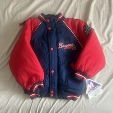 Vintage Atlanta Braves Jacket Mighty Mac Size 6 picture