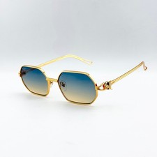 Cartier CT7074S Gold Metal Blue Gradient Lens Sunglasses Unisex 60-14-140 picture