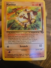 Mankey 55/64 Rare 1st Edition Pokemon Card Jungle Set Near Mint Never Played picture