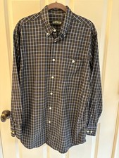 Orvis Men's M Country Twill Gray Plaid Long Sleeve Button Down EUC picture