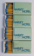 Vintage 1981-86 Harley Hotel NYC Lot 4 Matchboxes Blue Tip Matches Helmsley picture