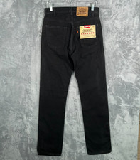 Vintage Levis 505 Jeans Mens 30x32 New Made In USA 90s Orange Tab Black Straight picture