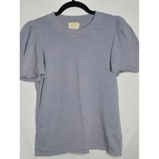 Nation LTD Lavender Puff Sleeve Short Sleeve Tee 100% Cotton Purple Sz S picture