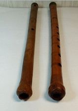 Pair of Vintage Woodwind Flutes - Turkish Düdük / Armenian Duduk Style - 2-Piece picture