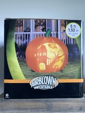 Halloween Gemmy Airblown Inflatable 5 ft.  Projection Pumpkin Haunted House RARE picture