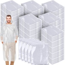 Handepo 150 Pack Disposable Rain Ponchos with as the pictures shown, White picture