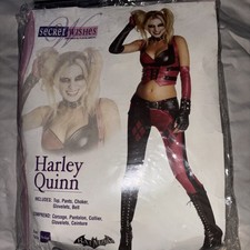 New Sealeed Secret Wishes 880586 Harley Quinn Costume - Size M, Multi Color picture