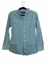 Vineyard Vines Boy’s Teal & White Gingham Button-Down Shirt picture