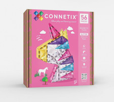 New CONNETIX Magnetic Tiles Glitter Unicorn 56 pc STEM Building Toy picture