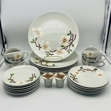 20 Vintage Orchard Ware Dogwood Plates mugs California Pottery Hand Painted Set picture