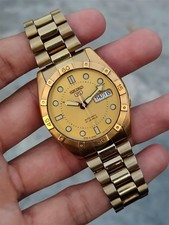 RARE Authentic Seiko 5 Gold Dial 21J Automatic Vintage Men's Watch 7S26-3200 picture