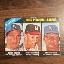Topps 1966 League Leaders 1965 Pitching Leaders Koufax Drysdale #223  picture