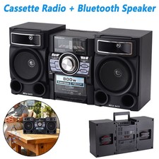 800W Portable Desktop Cassette Radio + 2PCS 25W Bluetooth Speaker FM/AM/SW/AUX picture