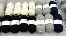 (14) Hobbii Snowstorm Yarn Lot 14 Skeins Mixed Colors 100% Virgin Wool NEW picture
