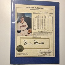 Robin Roberts Philadelphia Phillies Signed Baseball Autograph Card Hall of Fame picture
