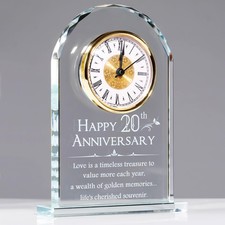 YWHL 20th Anniversary Quartz Clock Gifts for Him and Her 20 Years Wedding An... picture