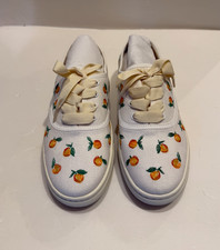 NEW Soludos Lace-Up Embroidered Sneakers Womens Size 7.5 White Floral Ibiza RARE picture